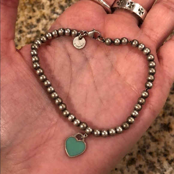 Tiffany Bead Bracelet W Turquoise Heart 